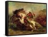 Collision of Moorish Horsemen, 1843-44-Eugene Delacroix-Framed Stretched Canvas