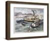 Collision on the Seine, Paris, 1897-F Meaulle-Framed Giclee Print