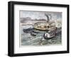 Collision on the Seine, Paris, 1897-F Meaulle-Framed Giclee Print