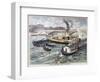 Collision on the Seine, Paris, 1897-F Meaulle-Framed Giclee Print