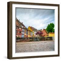 Colmar, Petit Venice, Bridge, Bike and Traditional Houses. Alsace, France.-stevanzz-Framed Photographic Print