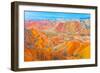 Coloful Forms at Zhanhye Danxie Geo Park, China Gansu Province, Ballands Eroded in Muliple Colors-Tom Till-Framed Photographic Print