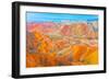 Coloful Forms at Zhanhye Danxie Geo Park, China Gansu Province, Ballands Eroded in Muliple Colors-Tom Till-Framed Photographic Print