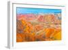 Coloful Forms at Zhanhye Danxie Geo Park, China Gansu Province, Ballands Eroded in Muliple Colors-Tom Till-Framed Photographic Print