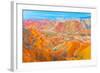 Coloful Forms at Zhanhye Danxie Geo Park, China Gansu Province, Ballands Eroded in Muliple Colors-Tom Till-Framed Photographic Print