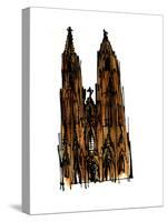 Cologne Cathedral, 1966, ink drawing,-null-Stretched Canvas