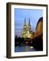 Cologne Cathedral, and Hohenzollern Bridge at Night, North Rhine Westphalia-Yadid Levy-Framed Photographic Print