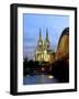 Cologne Cathedral, and Hohenzollern Bridge at Night, North Rhine Westphalia-Yadid Levy-Framed Photographic Print