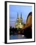 Cologne Cathedral, and Hohenzollern Bridge at Night, North Rhine Westphalia-Yadid Levy-Framed Photographic Print