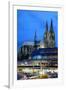 Cologne Cathedral and Railway Station-Guido Cozzi-Framed Premium Photographic Print