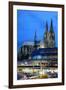 Cologne Cathedral and Railway Station-Guido Cozzi-Framed Premium Photographic Print