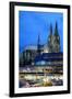 Cologne Cathedral and Railway Station-Guido Cozzi-Framed Premium Photographic Print