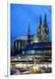 Cologne Cathedral and Railway Station-Guido Cozzi-Framed Premium Photographic Print