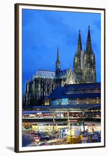 Cologne Cathedral and Railway Station-Guido Cozzi-Framed Premium Photographic Print