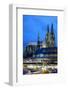 Cologne Cathedral and Railway Station-Guido Cozzi-Framed Premium Photographic Print