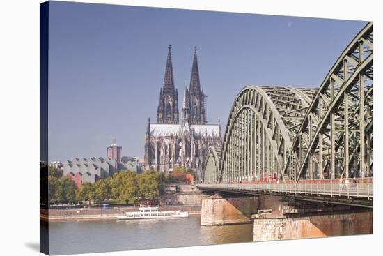 Cologne Cathedral (Dom) across the River Rhine, Cologne, North Rhine-Westphalia, Germany, Europe-Julian Elliott-Stretched Canvas