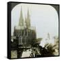 Cologne Cathedral from a Railway Bridge, Cologne, Germany-EW Kelley-Framed Stretched Canvas