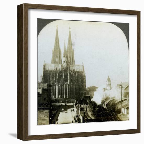 Cologne Cathedral from a Railway Bridge, Cologne, Germany-EW Kelley-Framed Photographic Print