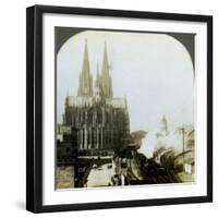 Cologne Cathedral from a Railway Bridge, Cologne, Germany-EW Kelley-Framed Photographic Print