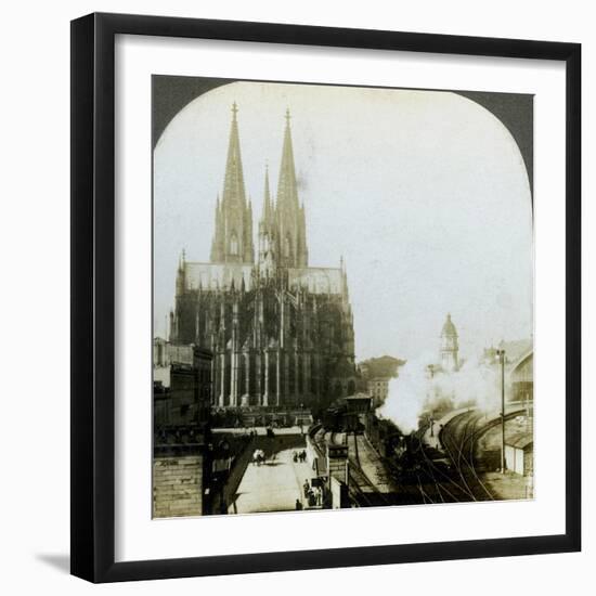 Cologne Cathedral from a Railway Bridge, Cologne, Germany-EW Kelley-Framed Photographic Print