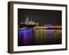 Cologne Cathedral, Great Saint Martin Church, the Rhine, in the Evening, Dusk-Marc Gilsdorf-Framed Photographic Print