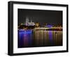 Cologne Cathedral, Great Saint Martin Church, the Rhine, in the Evening, Dusk-Marc Gilsdorf-Framed Photographic Print