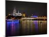 Cologne Cathedral, Great Saint Martin Church, the Rhine, in the Evening, Dusk-Marc Gilsdorf-Mounted Photographic Print