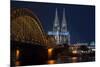 Cologne Cathedral, UNESCO World Heritage Site, and Hohenzollern Bridge at Dusk-Charles Bowman-Mounted Photographic Print