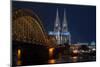 Cologne Cathedral, UNESCO World Heritage Site, and Hohenzollern Bridge at Dusk-Charles Bowman-Mounted Photographic Print