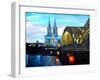 Cologne Cathedral with Hohenzollern Bridge-Markus Bleichner-Framed Art Print