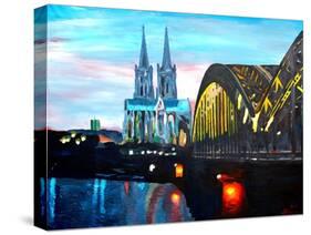 Cologne Cathedral with Hohenzollern Bridge-Markus Bleichner-Stretched Canvas