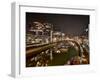 Cologne, Crane Houses in the Rheinauhafen, Dusk, Illuminated-Marc Gilsdorf-Framed Photographic Print