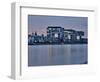 Cologne, Crane Houses on the Rhine, Dusk, Illuminated-Marc Gilsdorf-Framed Photographic Print