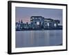 Cologne, Crane Houses on the Rhine, Dusk, Illuminated-Marc Gilsdorf-Framed Photographic Print