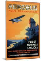 Cologne Frankfurt Aerobus and Rhine Castle-K. Siegwardt-Mounted Art Print