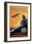 Cologne Frankfurt Aerobus and Rhine Castle-K. Siegwardt-Framed Premium Giclee Print