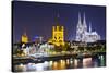 Cologne, Germany Skyline on the Rhine River.-SeanPavonePhoto-Stretched Canvas