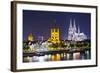 Cologne, Germany Skyline on the Rhine River.-SeanPavonePhoto-Framed Photographic Print