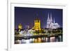 Cologne, Germany Skyline on the Rhine River.-SeanPavonePhoto-Framed Photographic Print