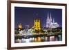 Cologne, Germany Skyline on the Rhine River.-SeanPavonePhoto-Framed Photographic Print