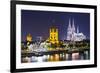 Cologne, Germany Skyline on the Rhine River.-SeanPavonePhoto-Framed Photographic Print