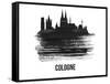 Cologne Skyline Brush Stroke - Black II-NaxArt-Framed Stretched Canvas