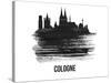 Cologne Skyline Brush Stroke - Black II-NaxArt-Stretched Canvas