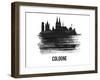 Cologne Skyline Brush Stroke - Black II-NaxArt-Framed Art Print