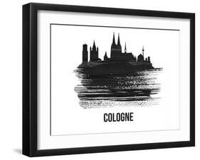 Cologne Skyline Brush Stroke - Black II-NaxArt-Framed Art Print