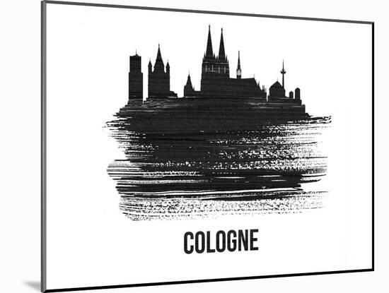 Cologne Skyline Brush Stroke - Black II-NaxArt-Mounted Art Print