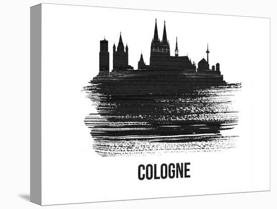 Cologne Skyline Brush Stroke - Black II-NaxArt-Stretched Canvas