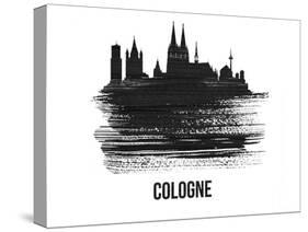 Cologne Skyline Brush Stroke - Black II-NaxArt-Stretched Canvas