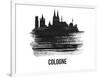 Cologne Skyline Brush Stroke - Black II-NaxArt-Framed Art Print