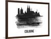 Cologne Skyline Brush Stroke - Black II-NaxArt-Framed Art Print